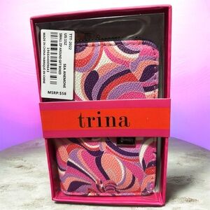 TRINA TURK Sea Anemone Multicolored Small Zip Around Wallet with Gift Box